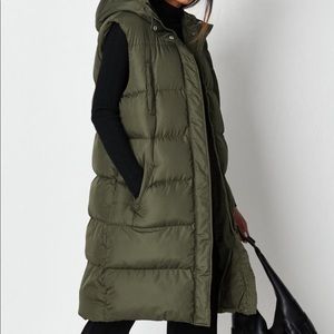 Green hooded long vest!